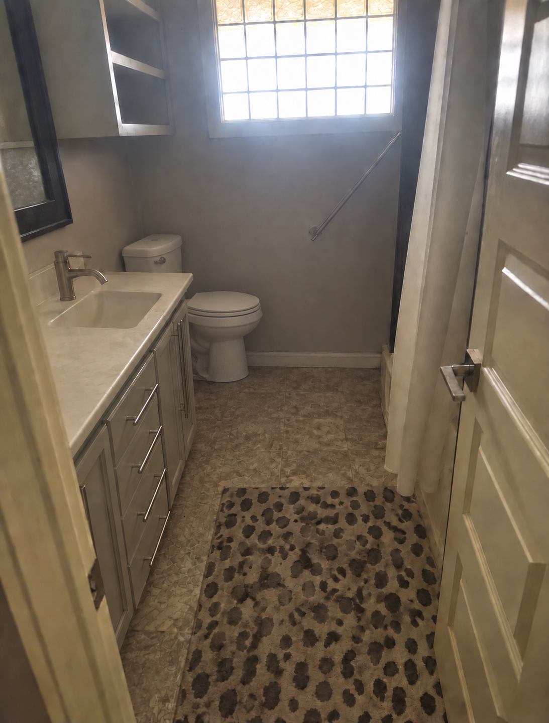Bathroom after hoarding cleanup
