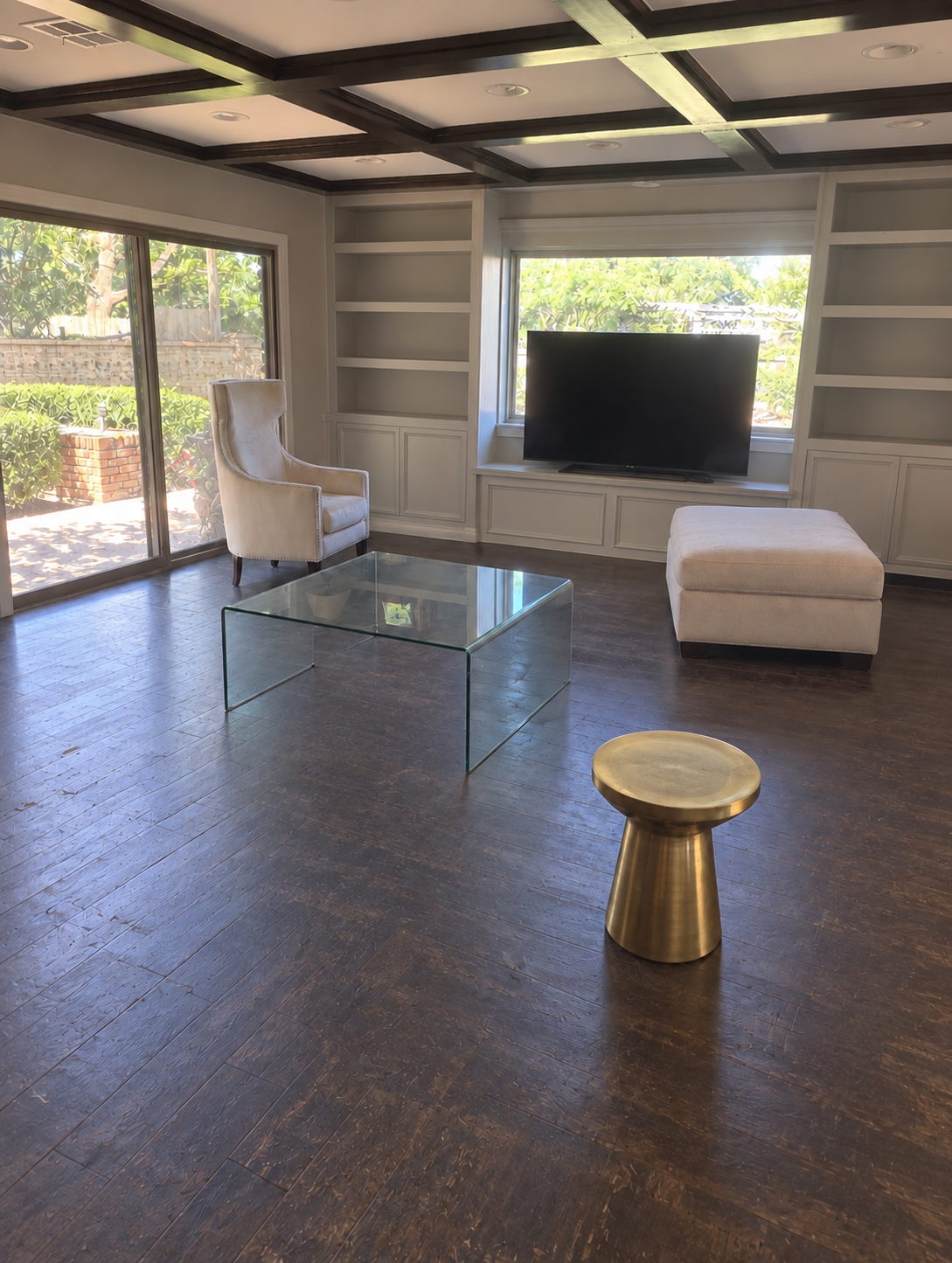 Living room after severe hoarding cleanup